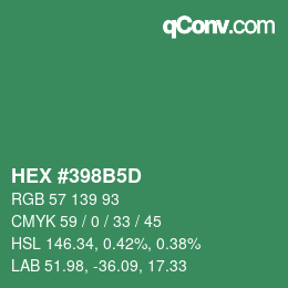 Color code: HEX #398B5D | qconv.com