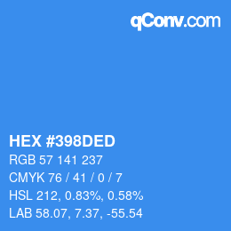 Color code: HEX #398DED | qconv.com