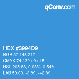 Color code: HEX #3994D9 | qconv.com