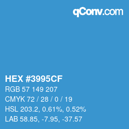 Color code: HEX #3995CF | qconv.com