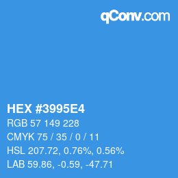 Color code: HEX #3995E4 | qconv.com