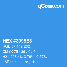 カラーコード: HEX #3995E8 | qconv.com