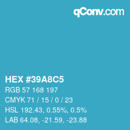 カラーコード: HEX #39A8C5 | qconv.com
