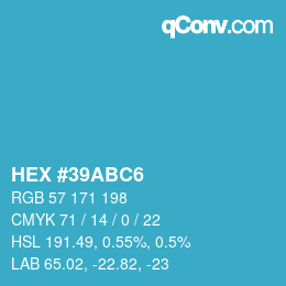 Código de color: HEX #39ABC6 | qconv.com