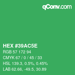 Farbcode: HEX #39AC5E | qconv.com