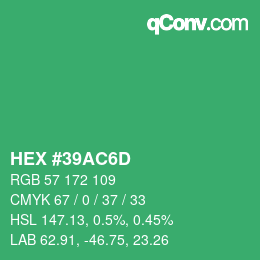 Farbcode: HEX #39AC6D | qconv.com