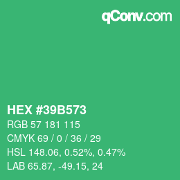 Color code: HEX #39B573 | qconv.com
