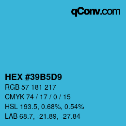 Color code: HEX #39B5D9 | qconv.com