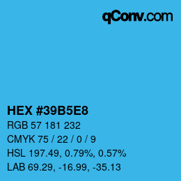 Color code: HEX #39B5E8 | qconv.com