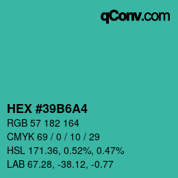 Color code: HEX #39B6A4 | qconv.com