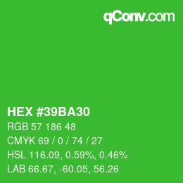 Color code: HEX #39BA30 | qconv.com