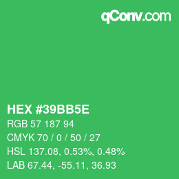 Código de color: HEX #39BB5E | qconv.com