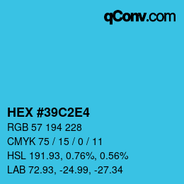 Color code: HEX #39C2E4 | qconv.com