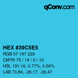 Color code: HEX #39C5E5 | qconv.com