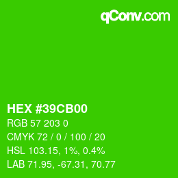 Color code: HEX #39CB00 | qconv.com