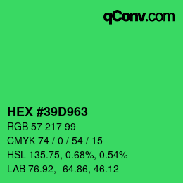 Color code: HEX #39D963 | qconv.com