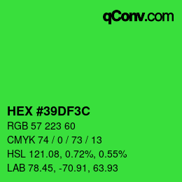 Código de color: HEX #39DF3C | qconv.com