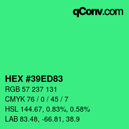 Color code: HEX #39ED83 | qconv.com