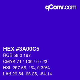 Color code: HEX #3A00C5 | qconv.com