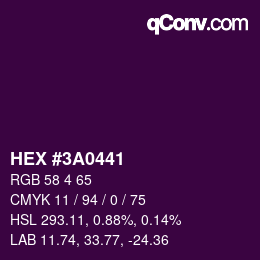 Color code: HEX #3A0441 | qconv.com