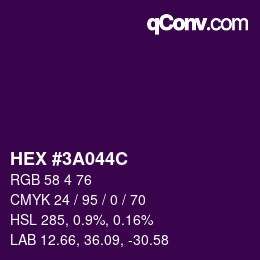 Color code: HEX #3A044C | qconv.com
