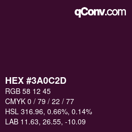Color code: HEX #3A0C2D | qconv.com