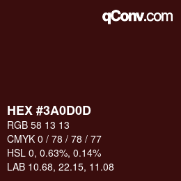 Color code: HEX #3A0D0D | qconv.com