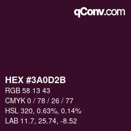 颜色代码: HEX #3A0D2B | qconv.com
