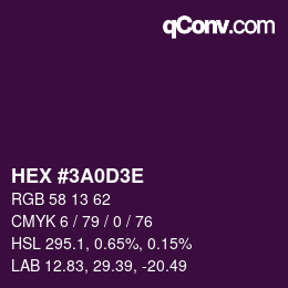 Color code: HEX #3A0D3E | qconv.com