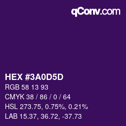 カラーコード: HEX #3A0D5D | qconv.com