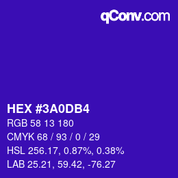 カラーコード: HEX #3A0DB4 | qconv.com