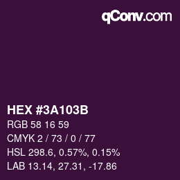 Color code: HEX #3A103B | qconv.com