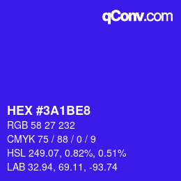 カラーコード: HEX #3A1BE8 | qconv.com