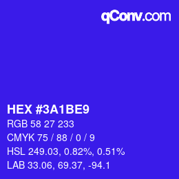 カラーコード: HEX #3A1BE9 | qconv.com