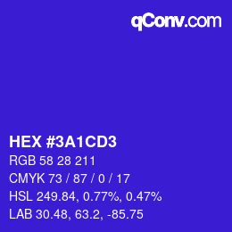 Color code: HEX #3A1CD3 | qconv.com