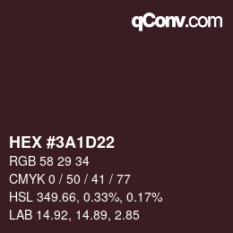 Color code: HEX #3A1D22 | qconv.com