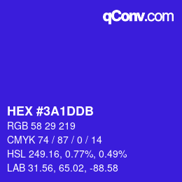 カラーコード: HEX #3A1DDB | qconv.com