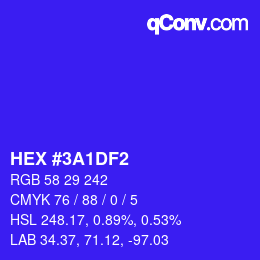Color code: HEX #3A1DF2 | qconv.com