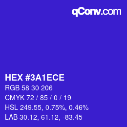Color code: HEX #3A1ECE | qconv.com