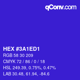 カラーコード: HEX #3A1ED1 | qconv.com