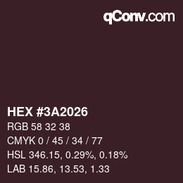 Código de color: HEX #3A2026 | qconv.com