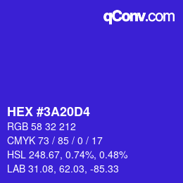 カラーコード: HEX #3A20D4 | qconv.com
