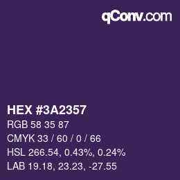 Color code: HEX #3A2357 | qconv.com
