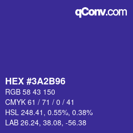 Color code: HEX #3A2B96 | qconv.com