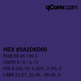 Color code: HEX #3A2D6D00 | qconv.com