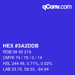 Código de color: HEX #3A2DDB | qconv.com