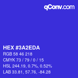 Color code: HEX #3A2EDA | qconv.com