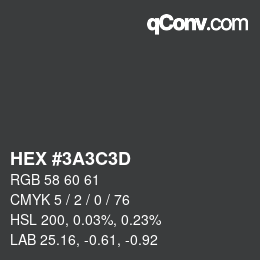 Color code: HEX #3A3C3D | qconv.com