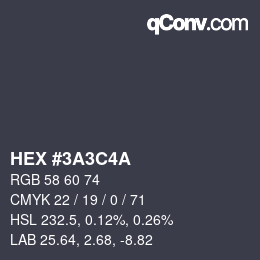 Color code: HEX #3A3C4A | qconv.com