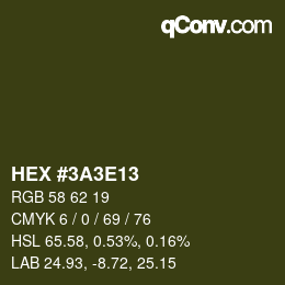 Color code: HEX #3A3E13 | qconv.com